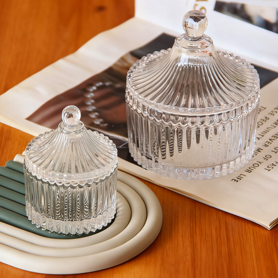 Стеклянная банка в виде юрты для свечей и декора