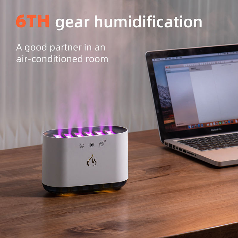 Colorful USB Rainbow Flame Humidifier with Smart Lighting Features