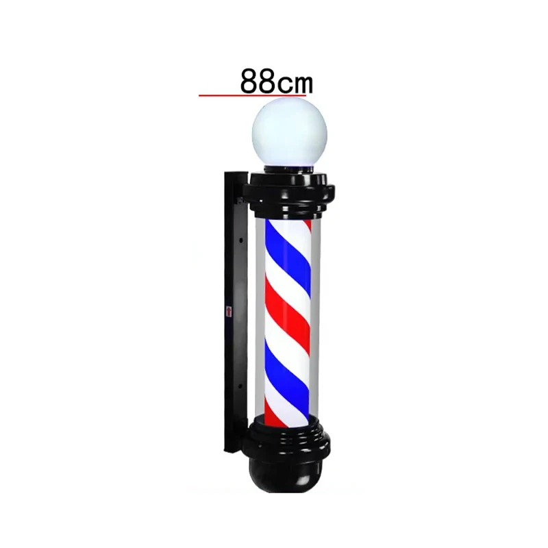 Vintage LED Barber Pole Light with Rotating Illuminated Sign