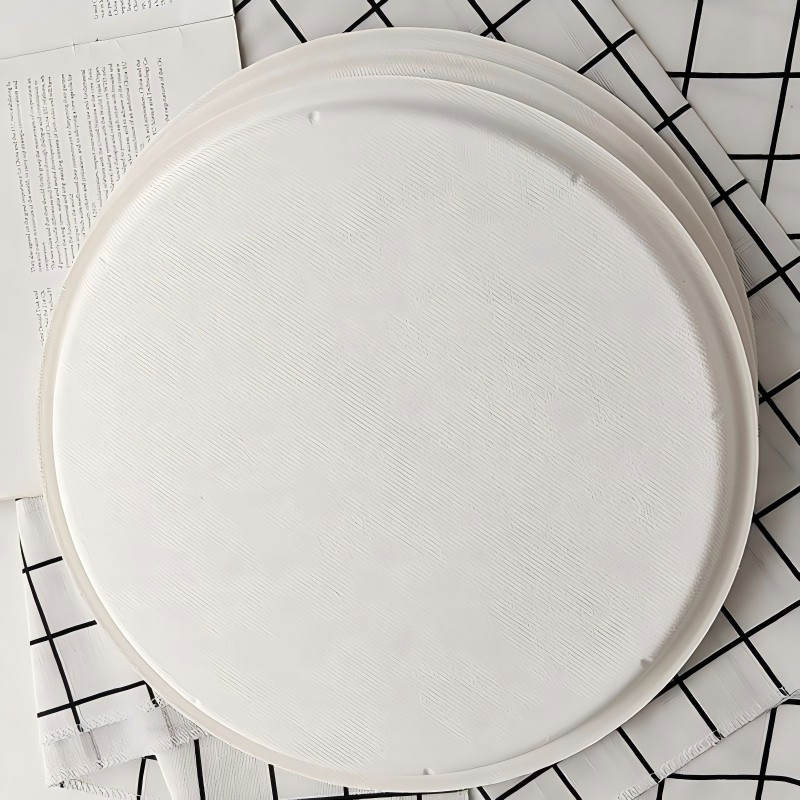 12" Dia320*15mm Round Disposable Tray Biodegradable Compostable Sugarcane Bagasse Pulp Pizza Tray