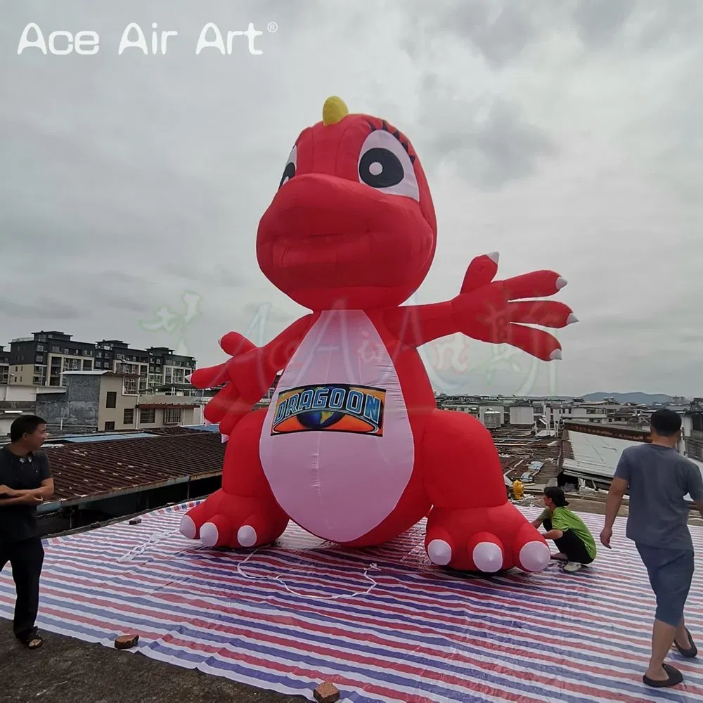 5mh Inflatable Dinosaur Cartoon Mascot for Outdoor Party Event Exhibition/Advertising