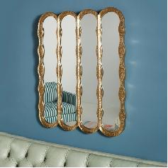 Wall Hanging Panel Rectangle Living Room Silver Classic Design Decorative Mirrors