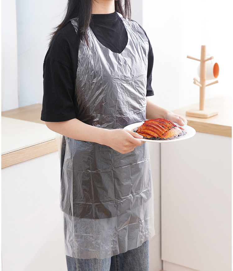 Custom Waterproof Oilproof Disposable PE Plastic Sleeveless Aprons for Cleaning Cooking Hair-Dyeing