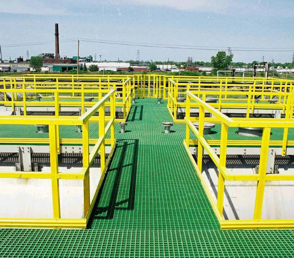 Green Color 38mm Plastic Platform Walkway Flooring FRP Fiberglass Grating
