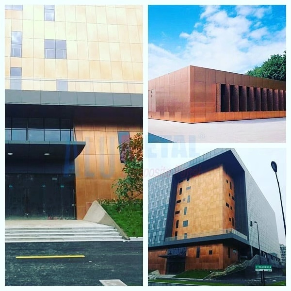 Patina Copper Brass Outdoor Cladding Matetials Aluminum Composite Panel