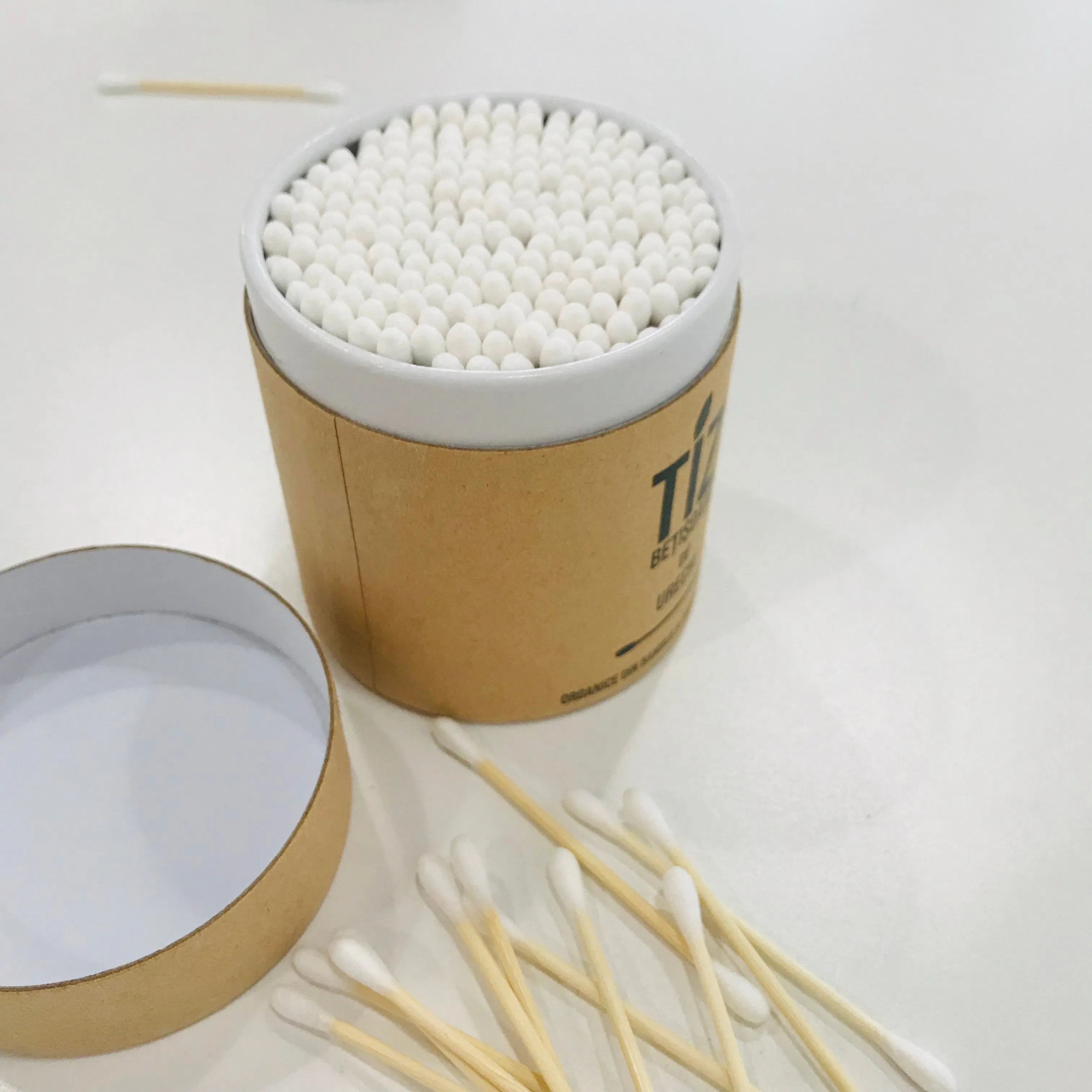 Customized Logo Bamboo Cotton Swabs 100% Biodegradable