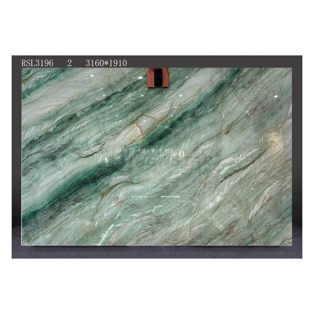 Newstar Big Large Slabs Floor Tiles Jade Green Sintered Stone Wall Porcelain Slab for Kitchen Room Countertop