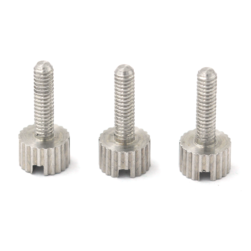 Standard and Custom Sizes High Quality Vertical Slotted Head Slotted Cylindrical Head Stainless Steel Knurled Captive Screw