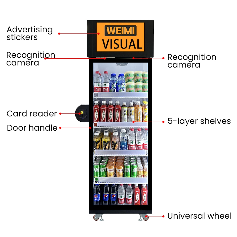 Weimi Smart AI Vending Machine - Environmental-Friendly, Self-Developed Algorithm, R290 Refrigerant for Food & Beverage