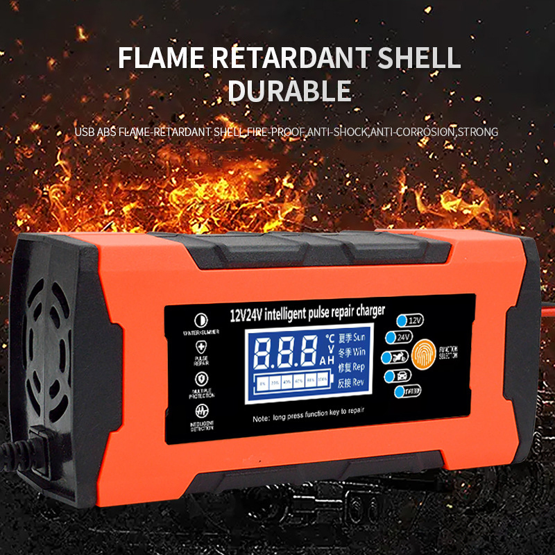 Universal 12V 24V Battery Charger 12V 10A 24V 5A Professional Fast Automatic Pulse Repair Truck Car Motorcycle Batteries Charger