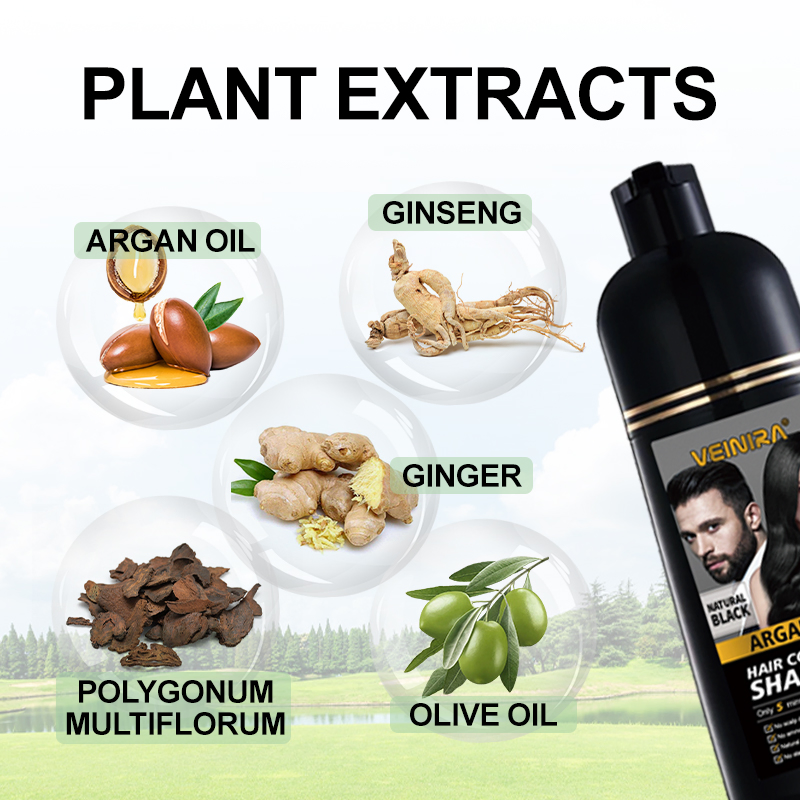 Veinira Natural Plant Extracts No Ammonia Argan Oil Hair Color Shampoo