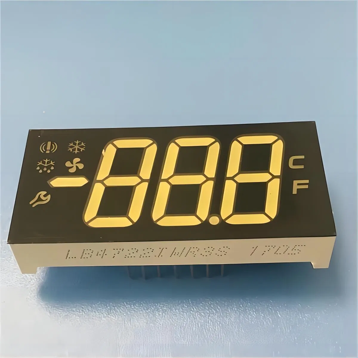 Ultra White/ Red/Yellow 3 Digit 7 Segment LED Display for Refrigerator