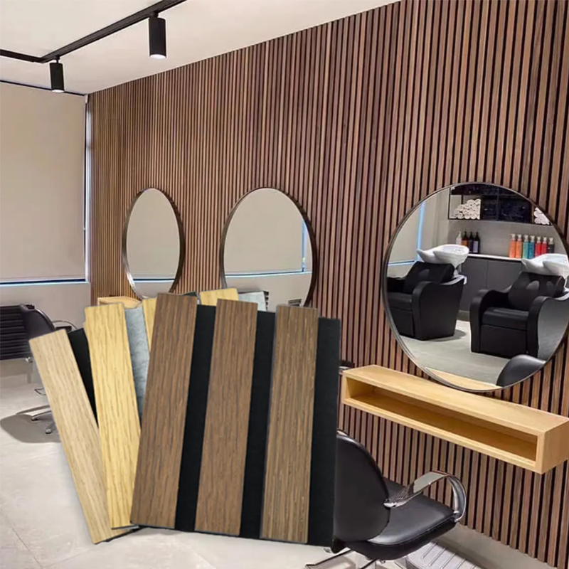 Natural Oak Veneer Akustik Wooden Board Wall Panel Akupanel Acoustic Wooden Board