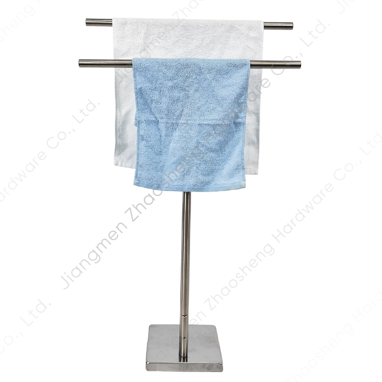 Toilet Bath Storage Shelf Stand Free Standing Bathroom Double Towel Holder Racks