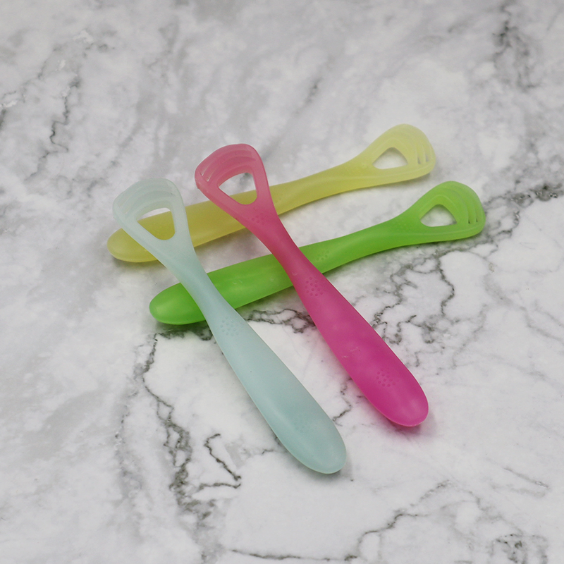 Premium Soft Silicone Tongue Scraper with Foldable Handle