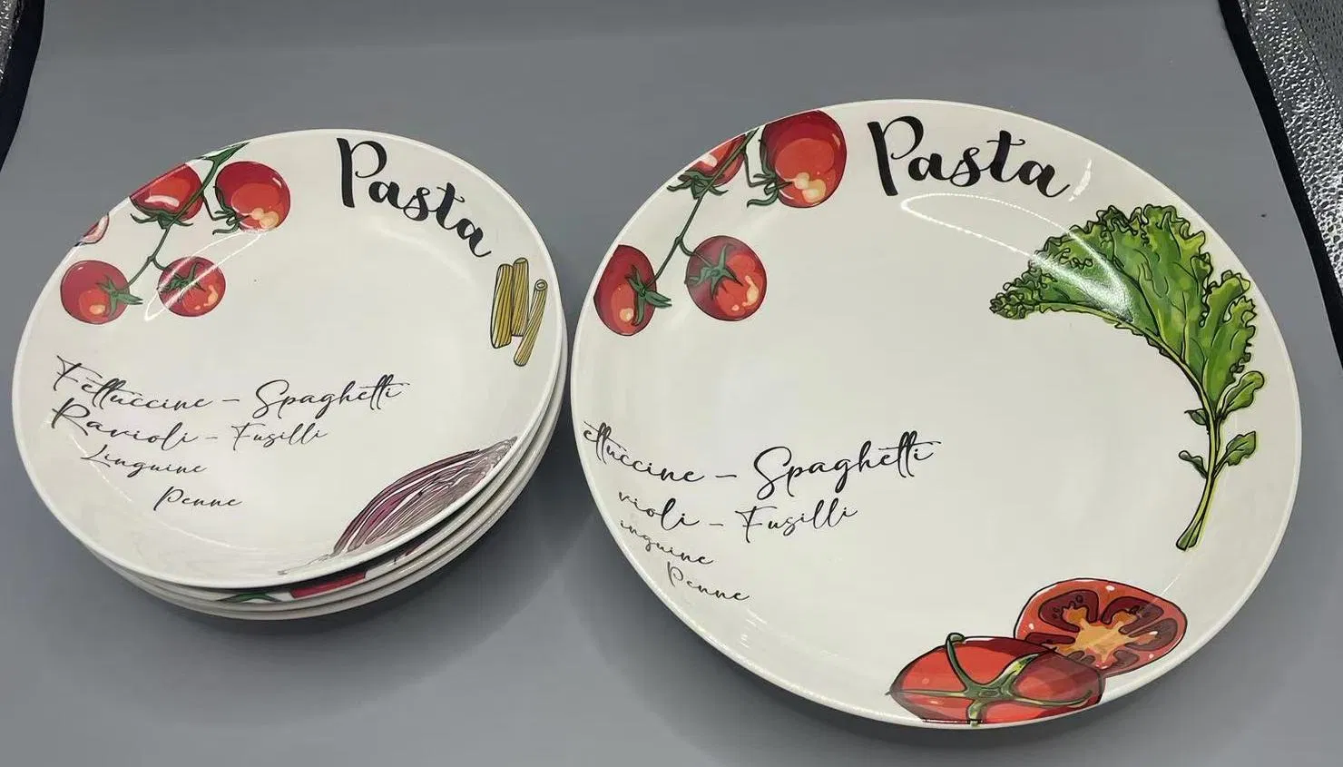 Pasta Dinner Set 5PCS Big Plate 11" Porcelainware Ceramics Tableware