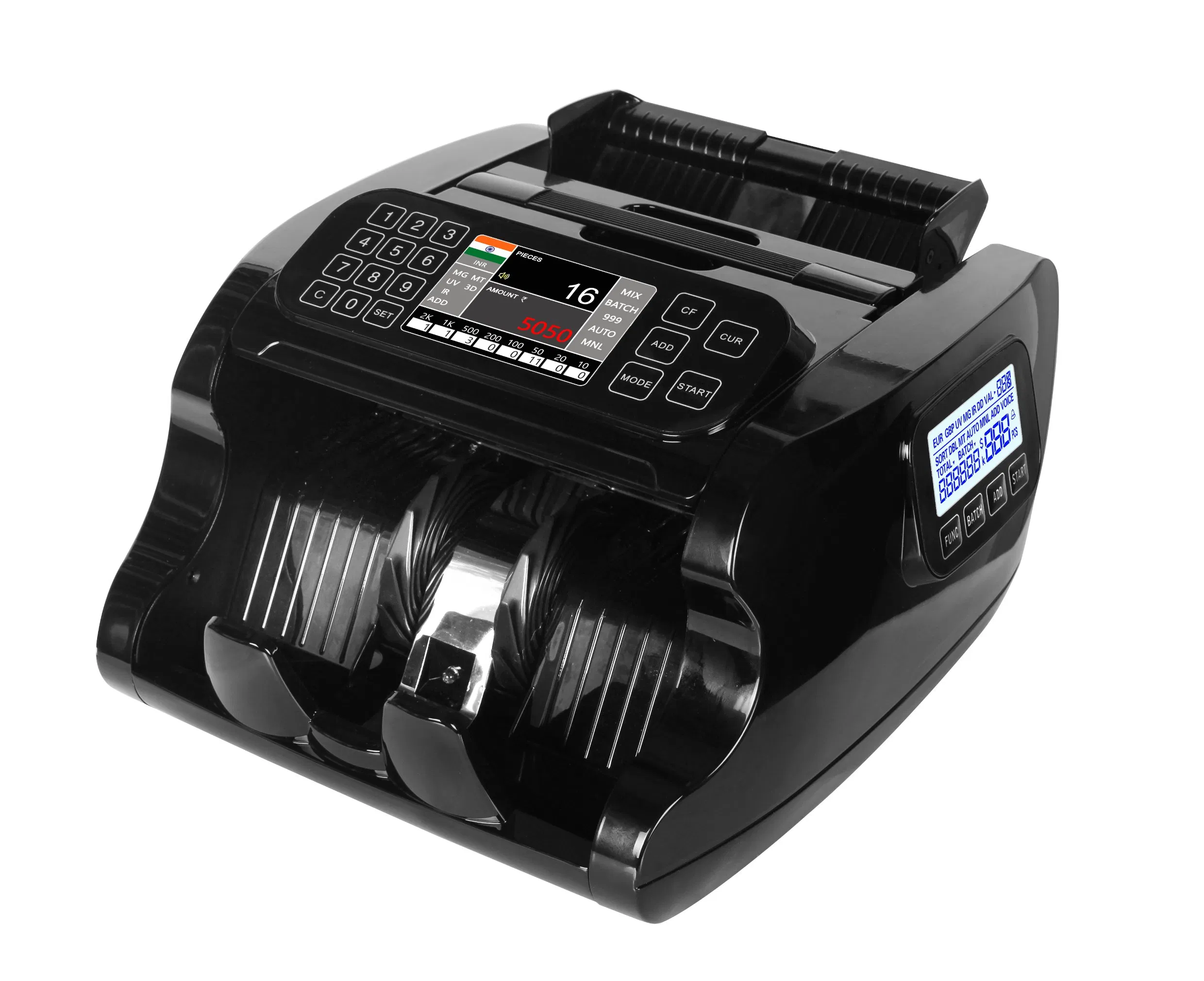 Financial Equipment Cashing Counting Machine Banknote Counter Currency Counter Dual Display Bill Counter with UV Mg IR Money Counter with Batch Add