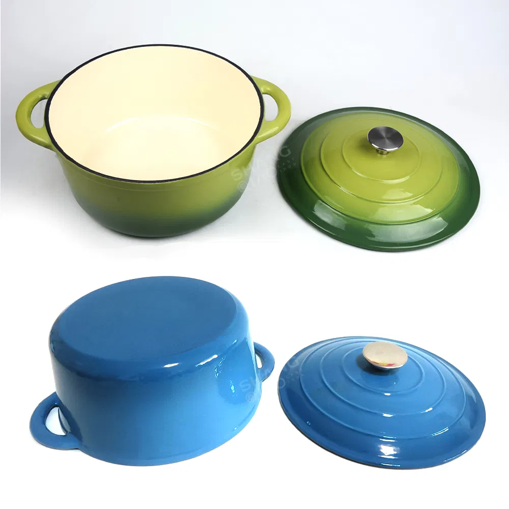 Чугунная эмалированная кастрюля-духовка, 20-26 см