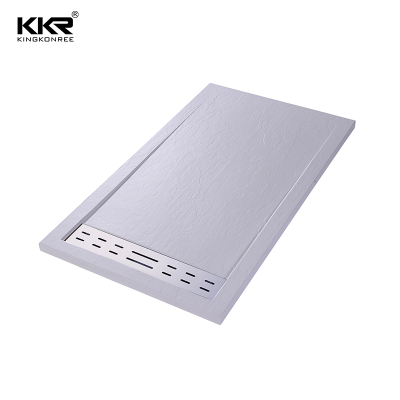 Rectangular White Modern Bathroom Stone Shower Base