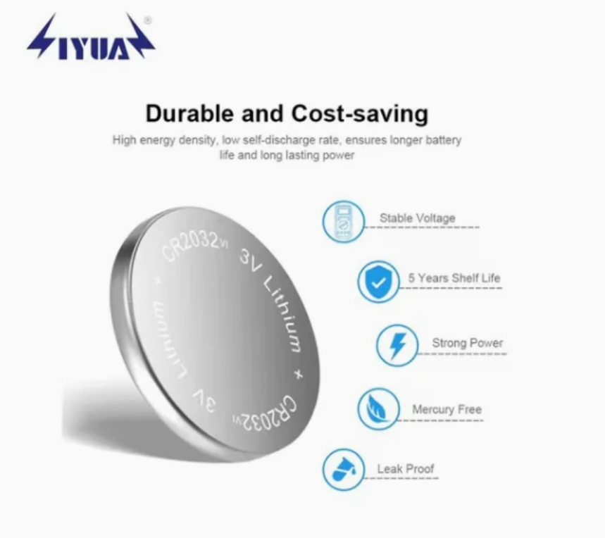 Factory Wholesale 3V Cr2032 Lithium Button Cell for Remotes, Home Appliances CE