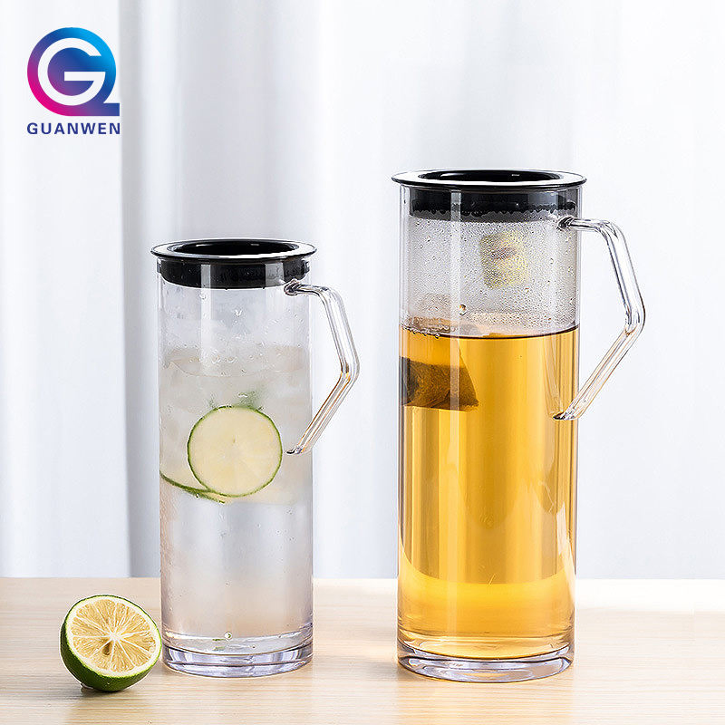 Wholesale Transparent Water Pitcher with Lid Household 1100ml Glass Water Pitcher