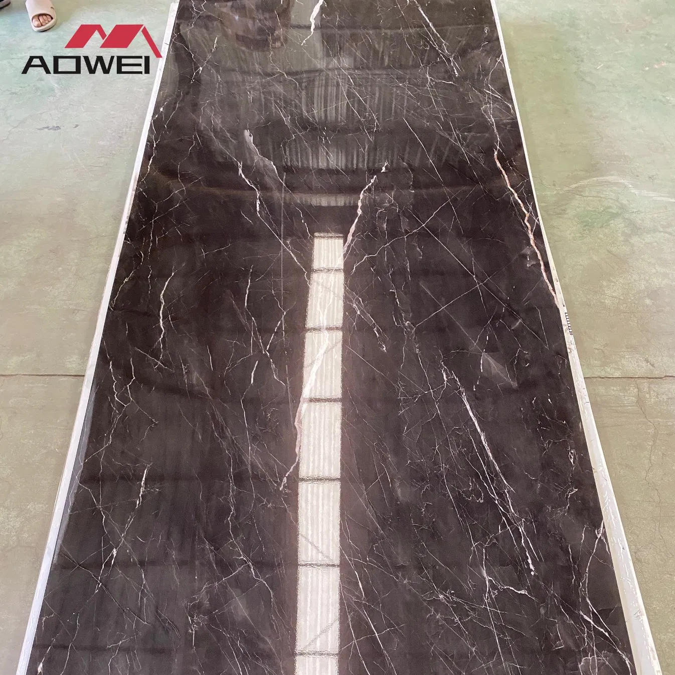 3D-Printed Carbon Slate Fireproof Rock PVC Marble Sheet Charcoal Panel for Decor