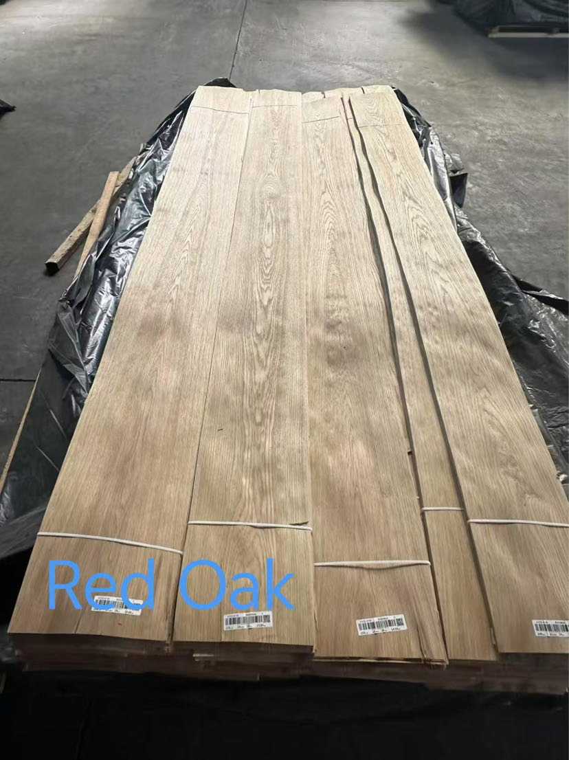 High End Natural Red Oak Mountain Grain Engineered Wood Veneer High End Sliced Natural Wood Veneer