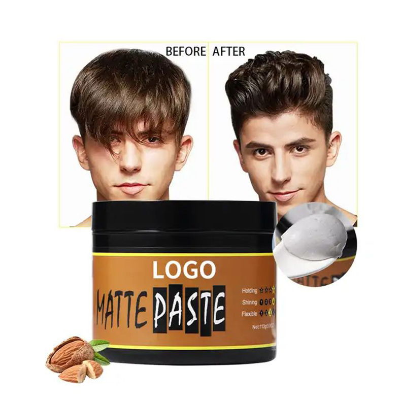 Custom Brand Hair Wax Clay Product Strong Hold No Shine Water Based Men Hair Paste for Barber Salon