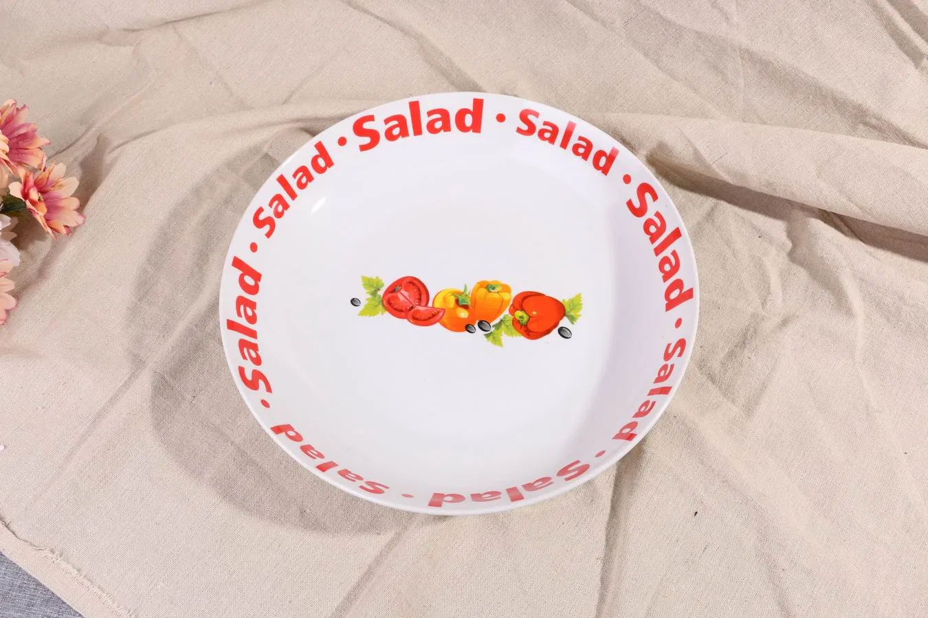 Rice Pasta Fuirt Plate Size 8" Round Decal Porcelain Ceramic Tableware