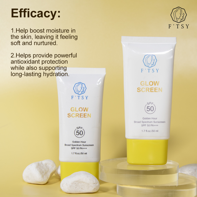 Wholesale Natural Organic SPF50 Face Sunscreen Body and Face Glow Sunscreen