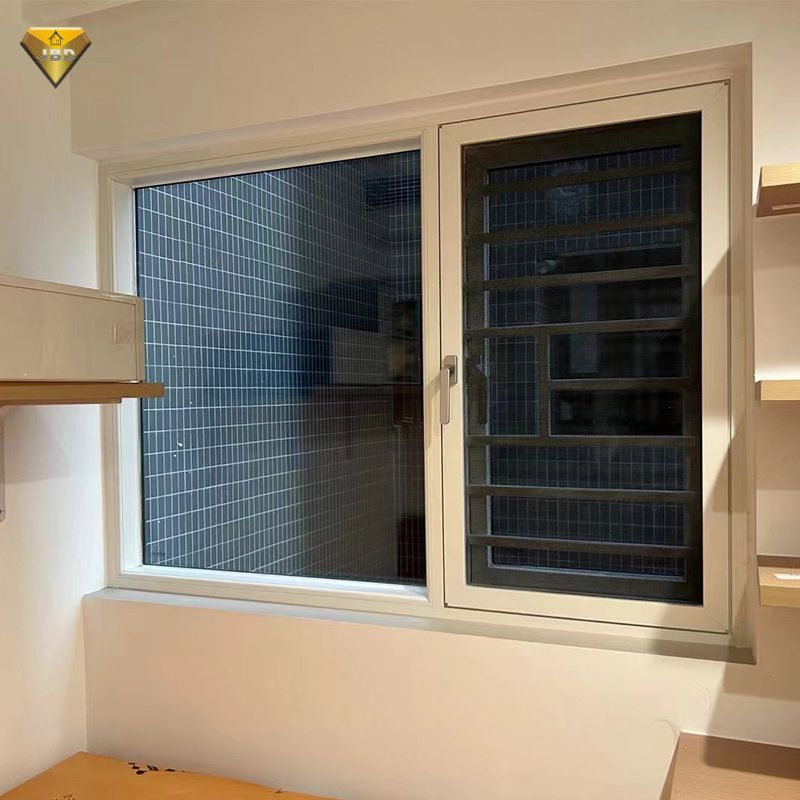 Hurricane Impact PVC Casement Window with Grille - Super Strong, White Frame for Residential Use