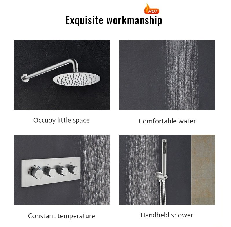 Bathroom Concealed Thermostatic Mixer Shower Faucet