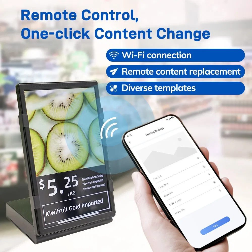 Inewtag Metal Model 10.1inch TFT LCD Electronic Sign Digital Signage and Display Qr Code Video Poster Electron Signage Shelf Labels for Retail