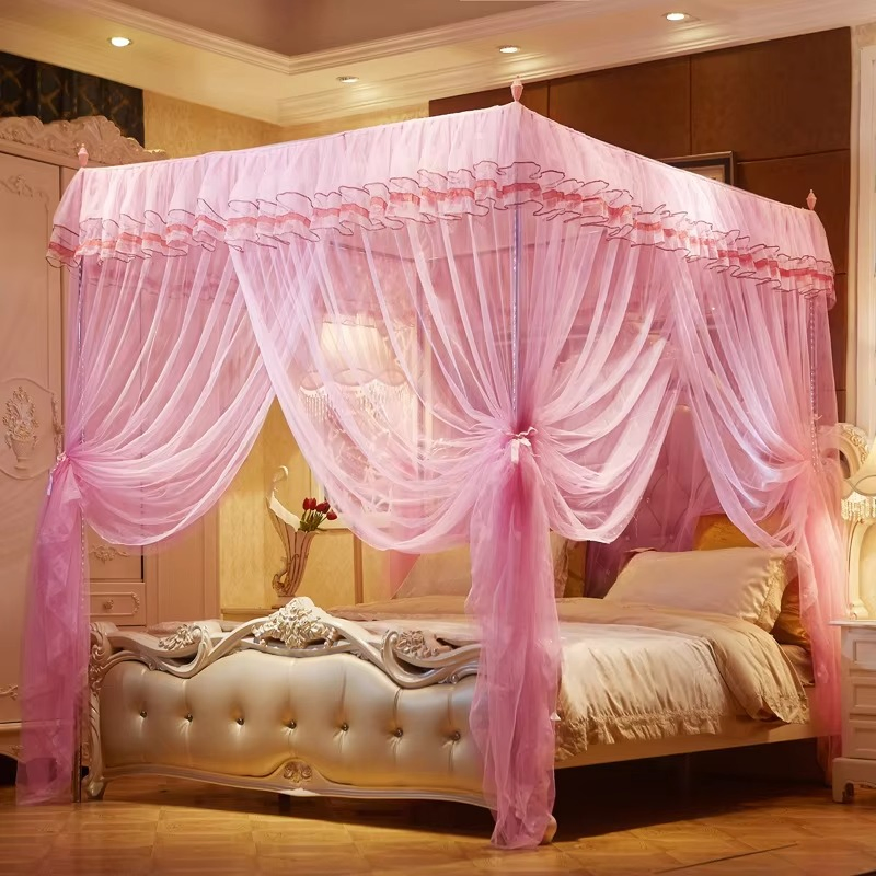 Factory Outlet Domestic Encrypted Screen Thick Bracket Three-Door Floor-Standing Mosquito Net