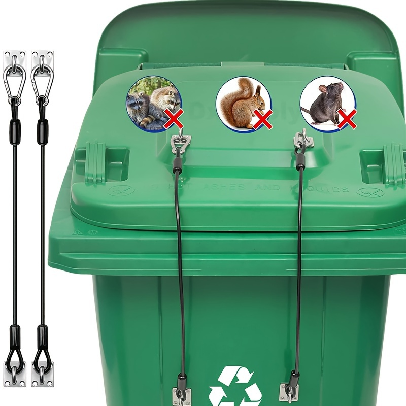 Trash Can Bear Proof Strap Wire Rope Garbage Can Lid Lock for Animals Stop