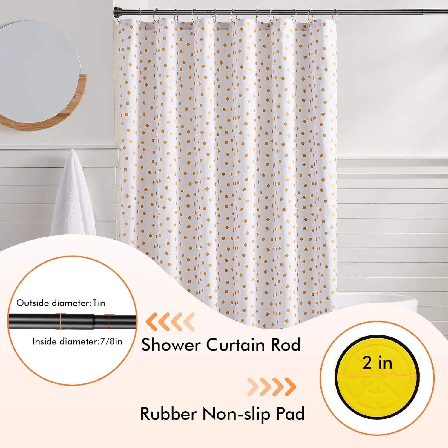 Self Adhesive Curtain Rod Brackets, Self Adhesive Hooks for Bathroom Tension, Wall Hooks Adhesive