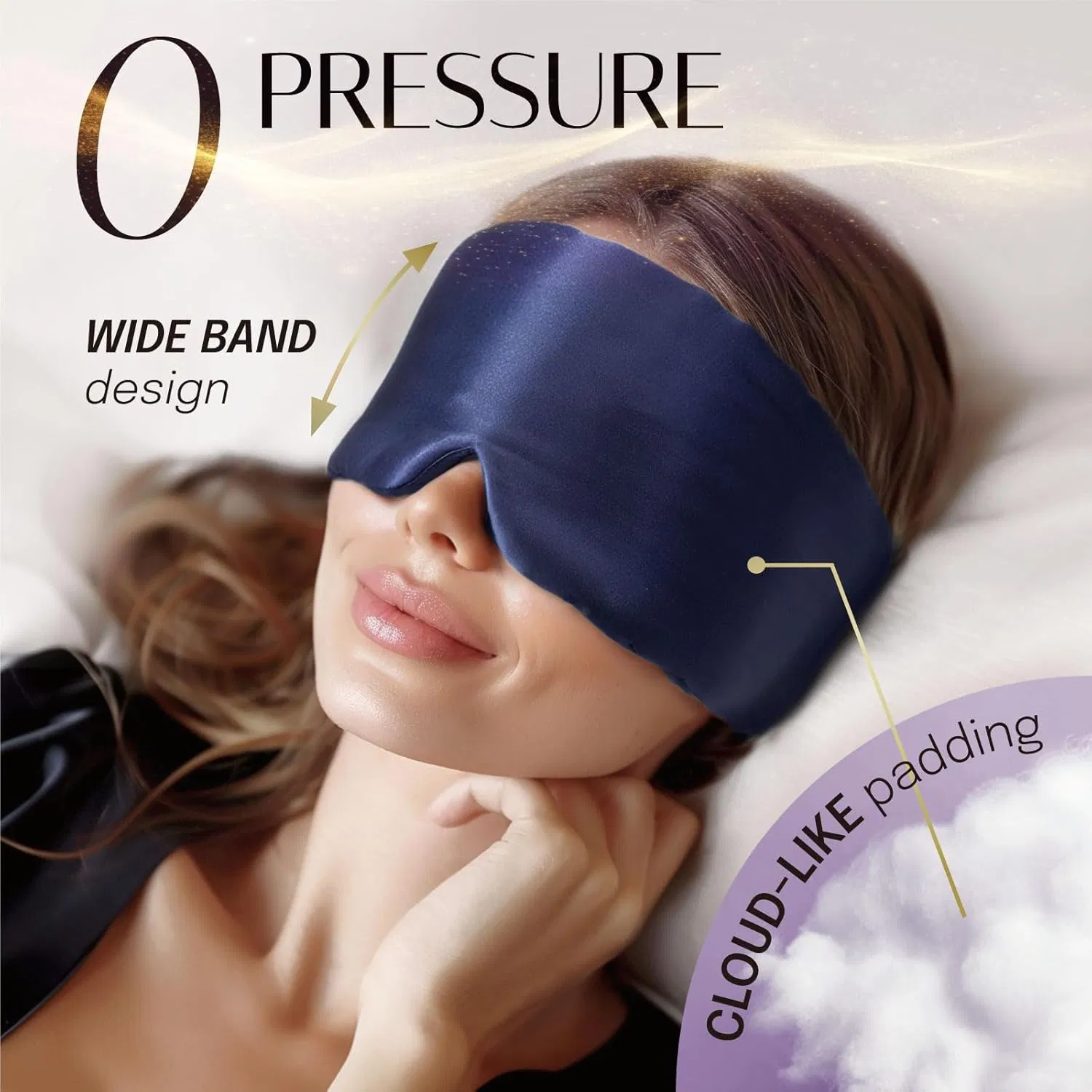 Eyelash Protecting Silk Sleep Mask Face-Hugging Padded Silk Cocoon Travel Natural Adjustable Silk Sleeping Eye Mask