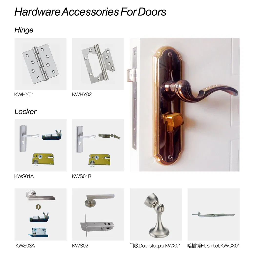 Factory Outlet OEM High Quality and High Hardness WPC Door with Handle Apply to Bedroom and Bathroom (YM-052)