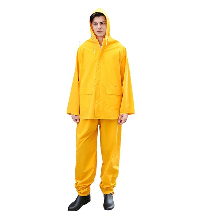 Rain Coat Heat -Seal Rubber Polyester Material Adult Rain Set Rain Jackets