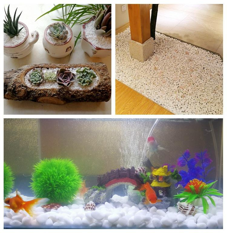 White Succulent Potted Plant Machine-Made Pebble Project Outdoor Paving Decoration Small Stones