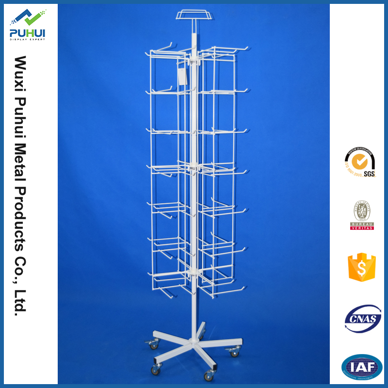 4 Tier Adjustable Floor Stand Peg Hook Prong Spinner Display (PHY2034)
