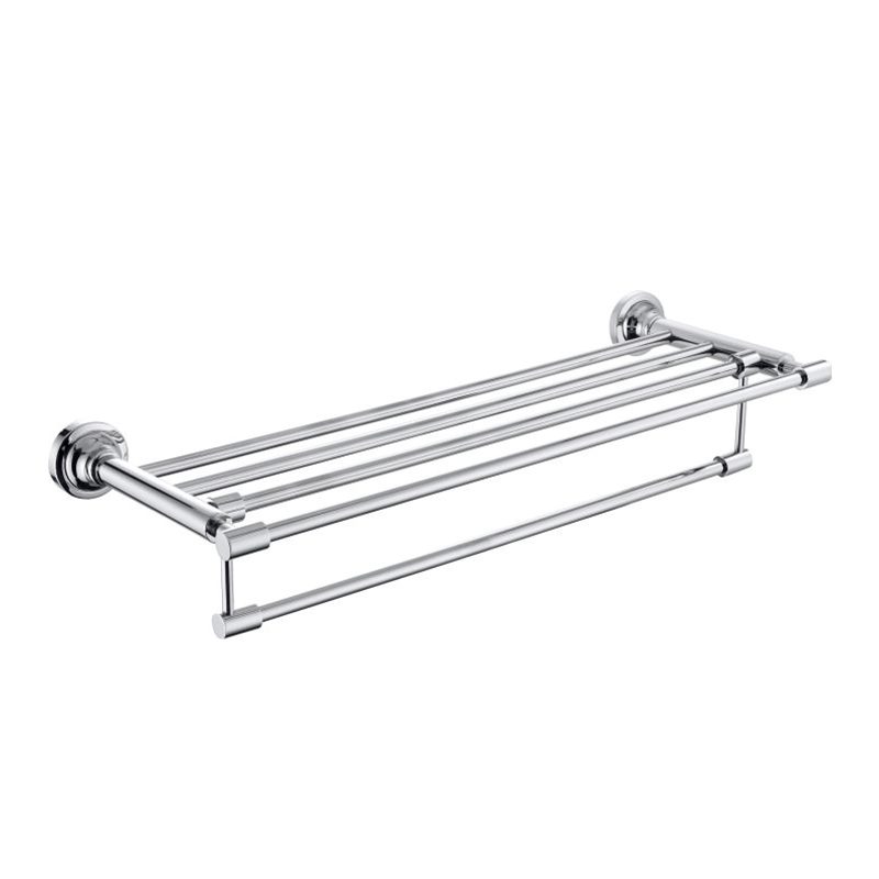 Стеклянная полка для ванной с двумя полками и вешалкой