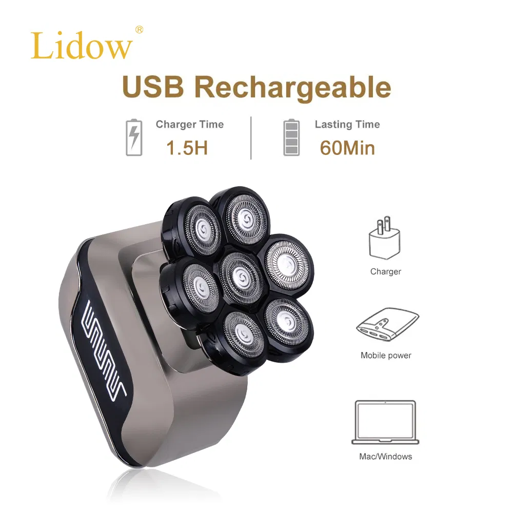 Professional 7 Heads Shaver Men Bald Head Hair Trimmers