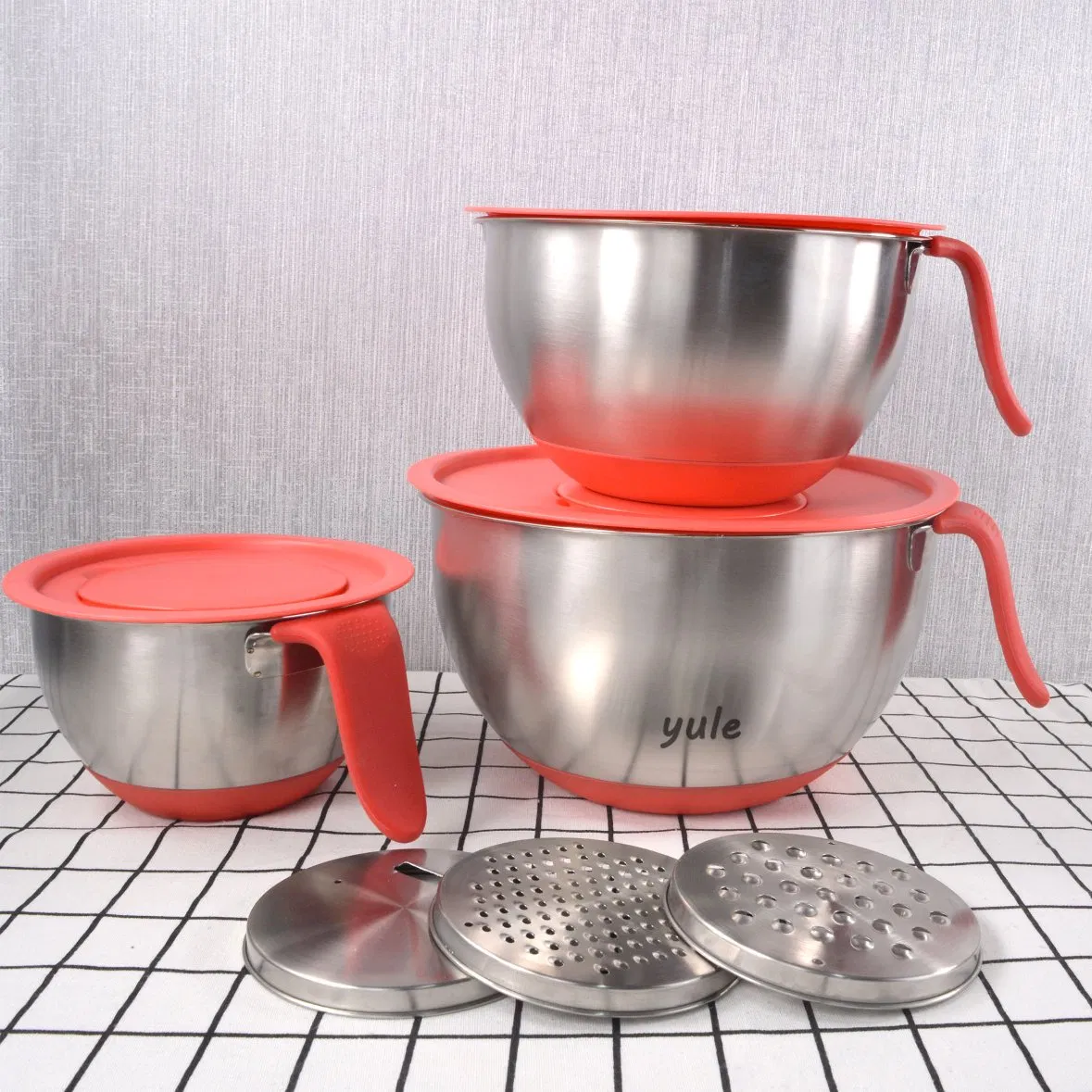 USA Korean Germany Hot Sale 1.5/3/5 Qt Sealing Cover Magnetic Thickening Kitchen Cake Mix Bowl Stainless Steel Salad Bolws