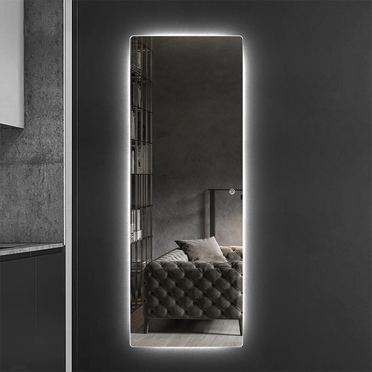 Dressing Room Backlit Lighted Full Length Wall Mount Floor Mirror with LED Lighting