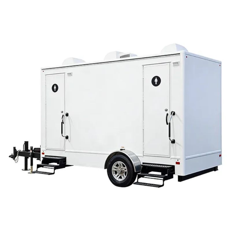 Prosky China Manufacturer Mobile Toilet Outdoor Luxury Portable Toilets Trailer Price 4 Stall Portable Restroom Trailer for Sale