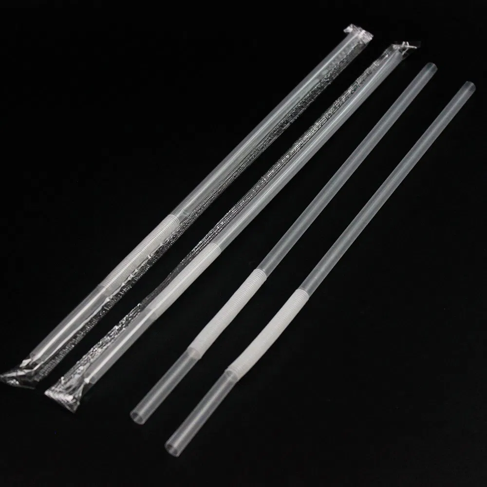 Individually Wrap Flexible Disposable Plastic Straws 260mm Bendy Straw Bar Accessories