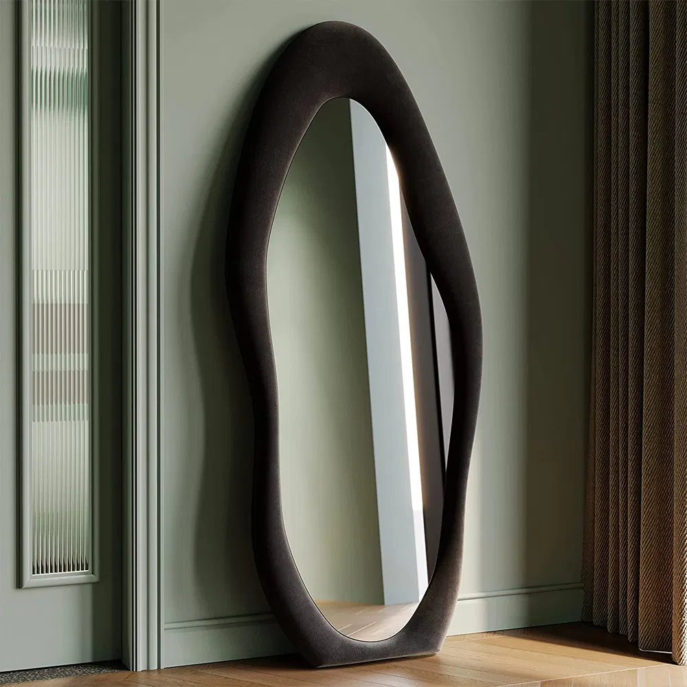 2024 New Fashion Wave Home Decoration Standing Full Body Full Length Mirror