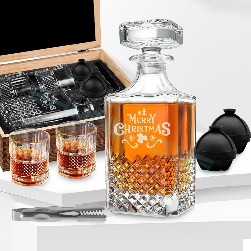 Shunstone Custom Engraved Whiskey Decanter Set Personalized Whiskey Christmas Promotion Barware Gift Set for Whiskey Lover