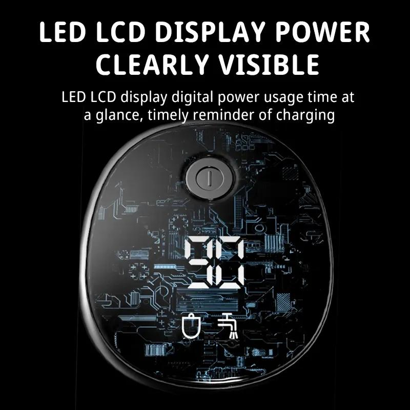 Portable Pocket Beard Bald Head Travel Rotary Razor Head LED Display Waterproof Rechargeable Electric Shaver